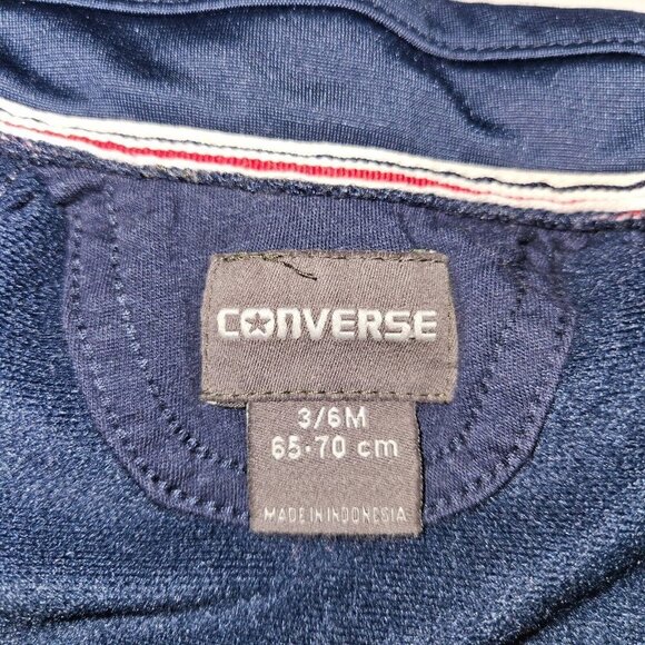 Converse Navy Blue Track Jacket Full-Zip BABY 3-6 Months Red White Stripes - Picture 6 of 7